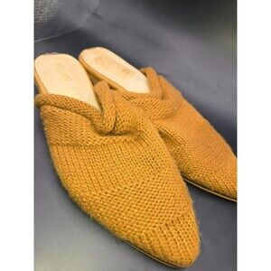 Mi.iM Knit Pointed Toe Mules – Caramel Brown / Tan Leather Lining – Size 8.5